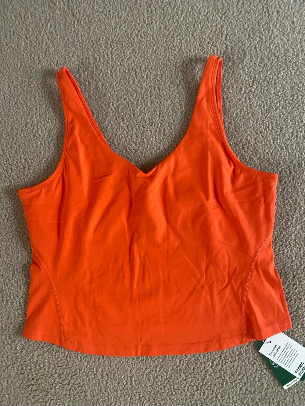 XLARGE.   SOFTLY ZERO PLUSH ORANGE YOGA CROP TANK TOP - Picture 2 of 7